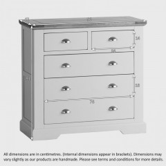St John's Natural Oak and Light Grey Painted 2+3 Drawer Chest
