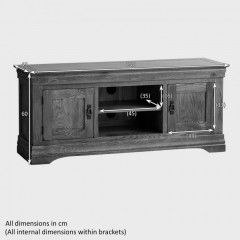 French Rustic Solid Oak Widescreen TV Cabinet