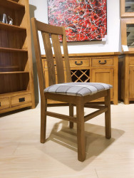 Chamfer Rastic Solid OAK Dining Chair Fabric Pad