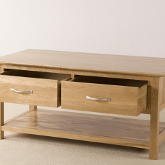Cambridge Solid Oak Coffee Table With Drawers