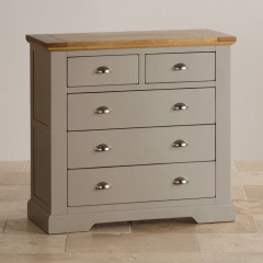 St John's Natural Oak and Light Grey Painted 2+3 Drawer Chest