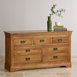 French Rustic Solid Oak 3+4 Chest Of Drawers