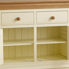 French Cottage Natural Oak and Painted Small Sideboard