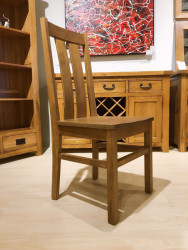Chamfer Rastic Solid OAK Dining Chair Oak Pad