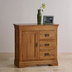 French Rustic Solid Oak Storage Cabinet