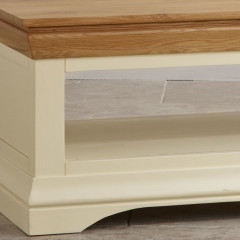 French Cottage Natural Oak and Painted Coffee Table