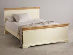 French Cottage Natural Oak and Painted King-Size Bed