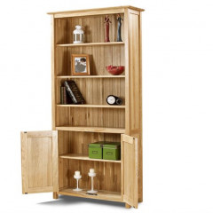 Cambridge Solid Oak Bookcase With Cupboard