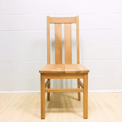 Chamfer Natural Solid OAK Dining Chair Oak Padding