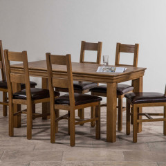 French Rustic Solid Oak 1.5M Dining Table